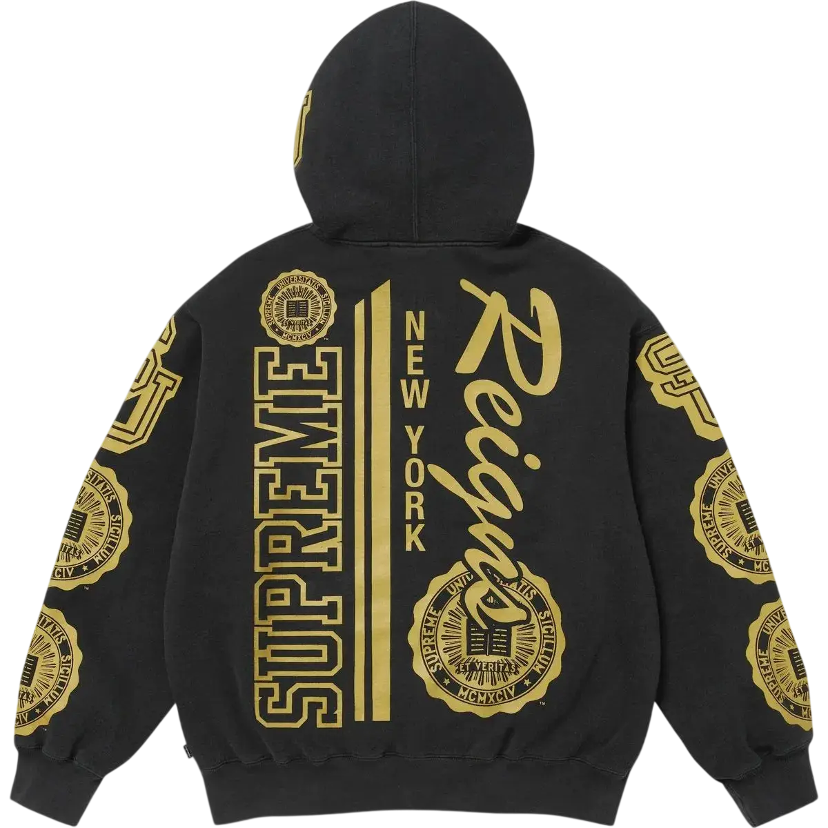 Supreme Knowledge Reigns Zip Up Hooded Sweatshirt Black - M