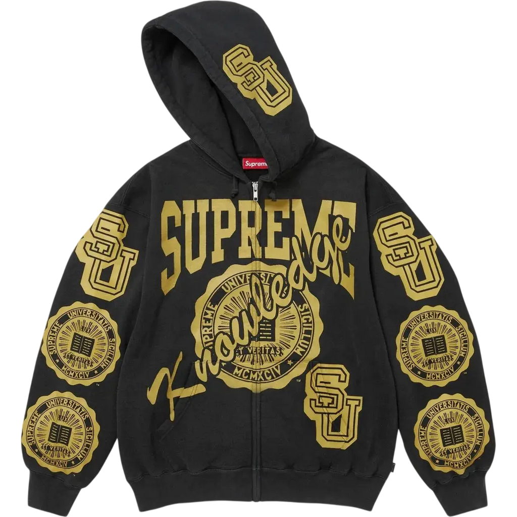 Supreme Knowledge Reigns Zip Up Hooded Sweatshirt Black - M