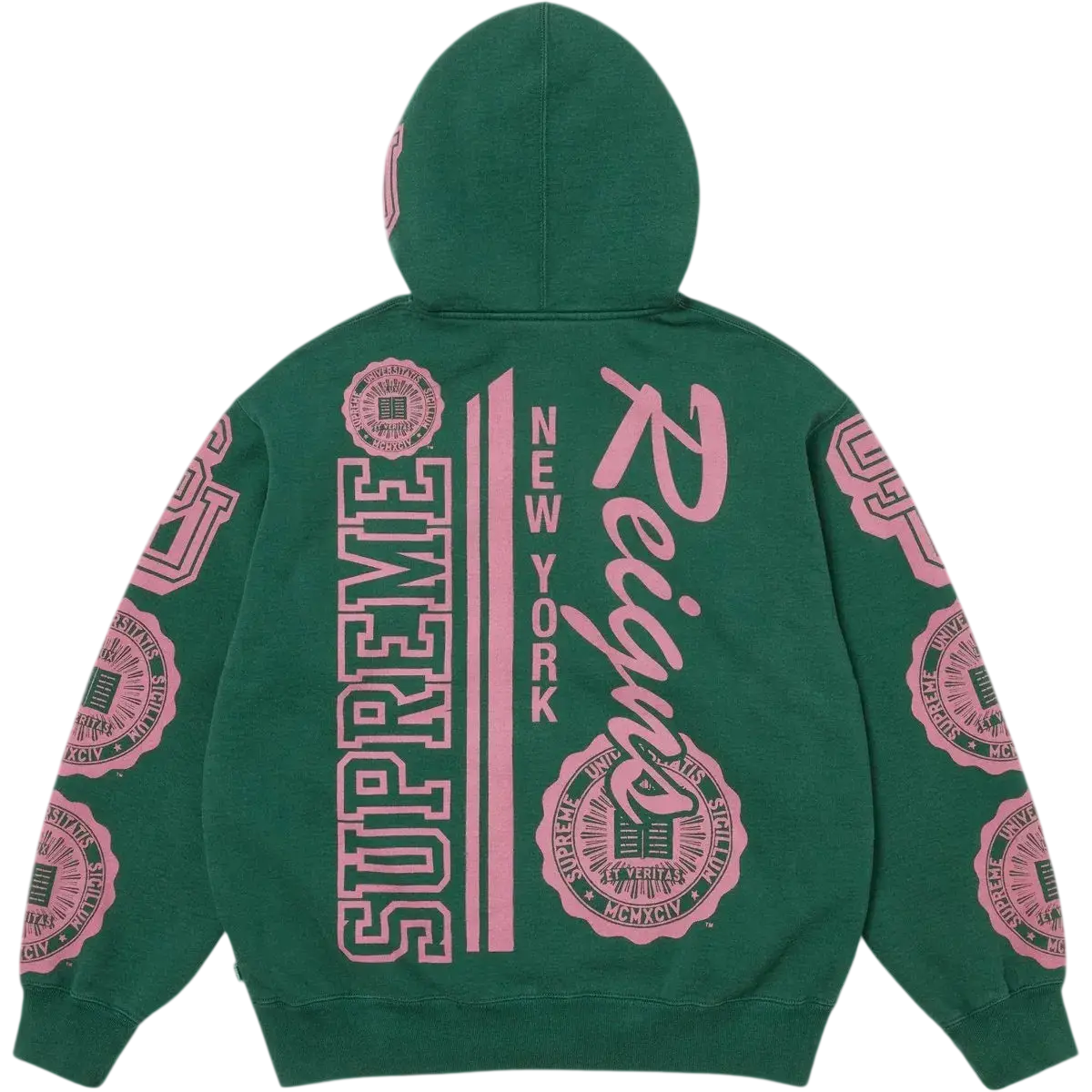 Supreme Knowledge Reigns Zip Up Hooded Sweatshirt Dark Green - L