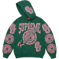 Supreme Knowledge Reigns Zip Up Hooded Sweatshirt Dark Green - L