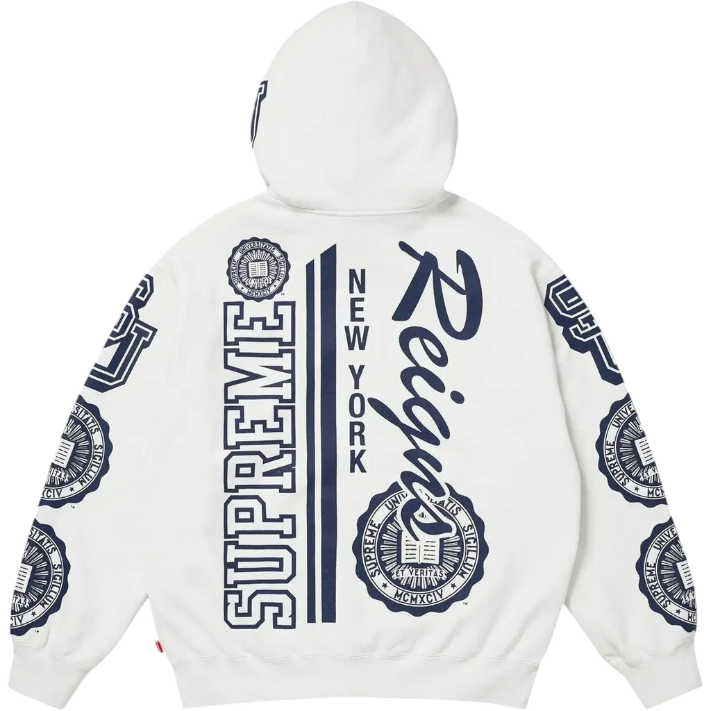 Supreme Knowledge Reigns Zip Up Hooded Sweatshirt White - L
