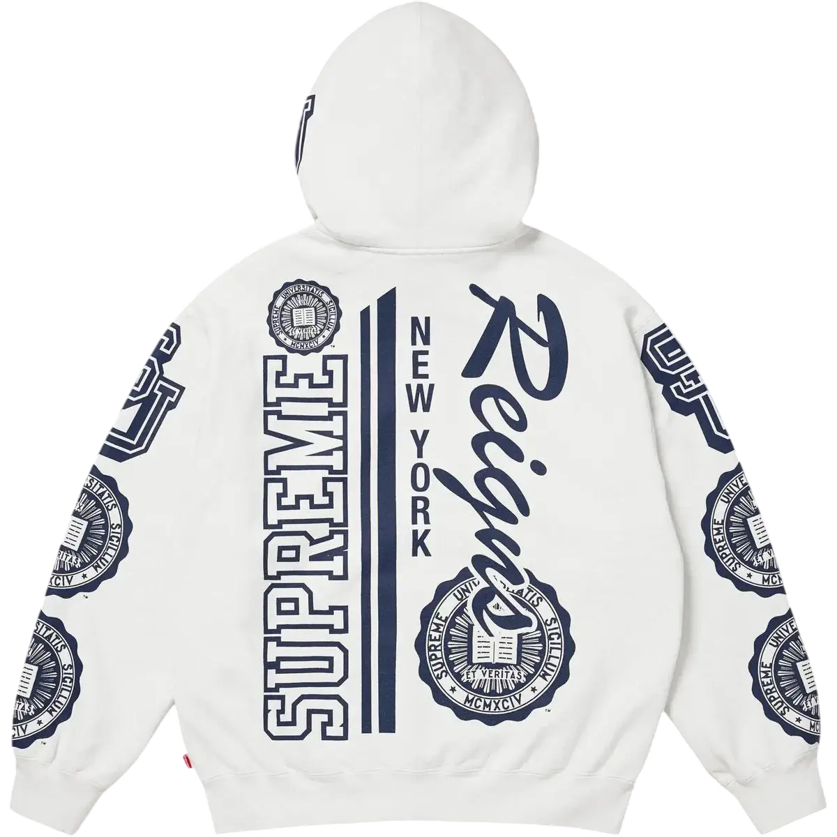 Supreme Knowledge Reigns Zip Up Hooded Sweatshirt White - L