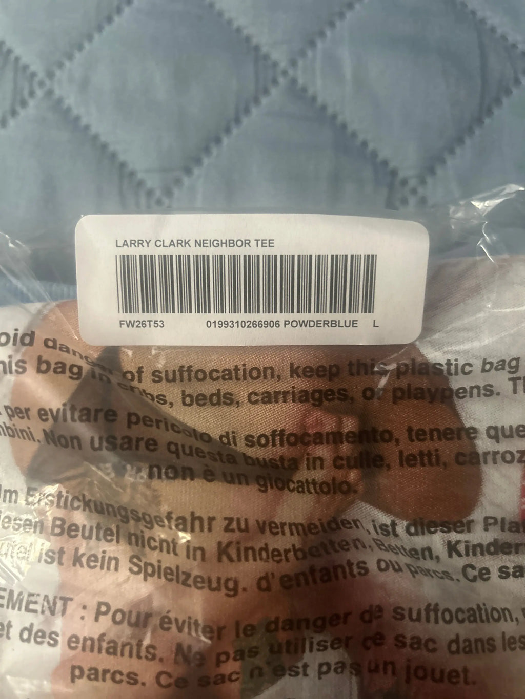 Supreme Larry Clack Neighbor Tee Powder Blue Large