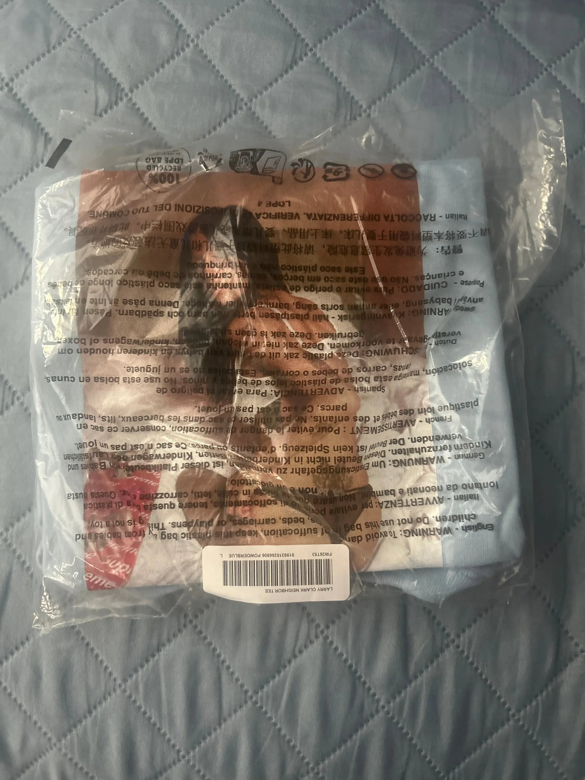 Supreme Larry Clack Neighbor Tee Powder Blue Large