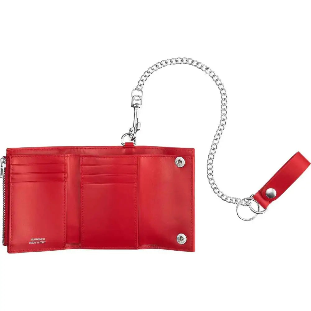 Supreme Leather Chain Wallet FW25 Red - Accessory
