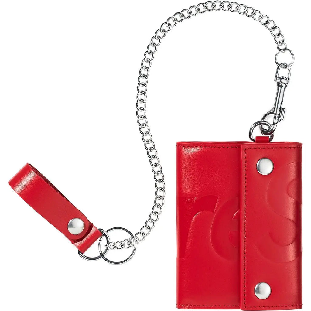 Supreme Leather Chain Wallet FW25 Red - Accessory
