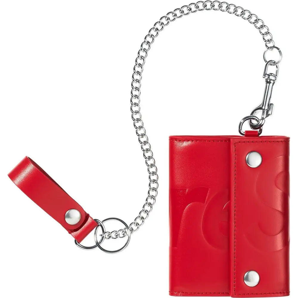 Supreme Leather Chain Wallet FW25 Red - Accessory
