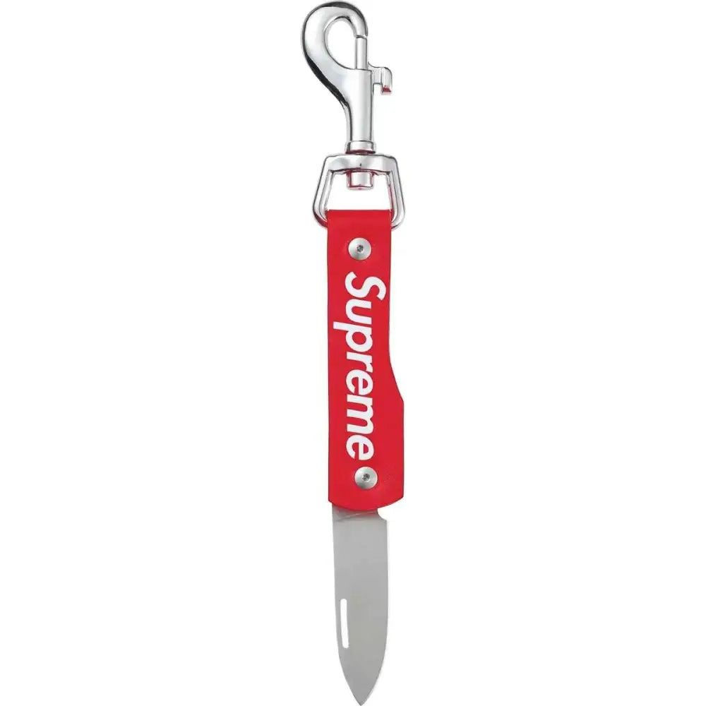 Supreme Leather Clip Knife FW25 Red - Accessory