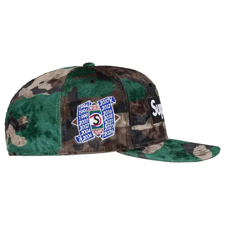 Supreme New Era Crushed Velvet Box Logo 59Fifty Camo 7 1/8”