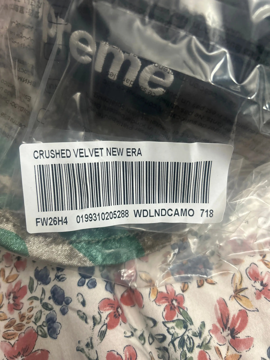 Supreme New Era Crushed Velvet Box Logo 59Fifty Camo 7 1/8”