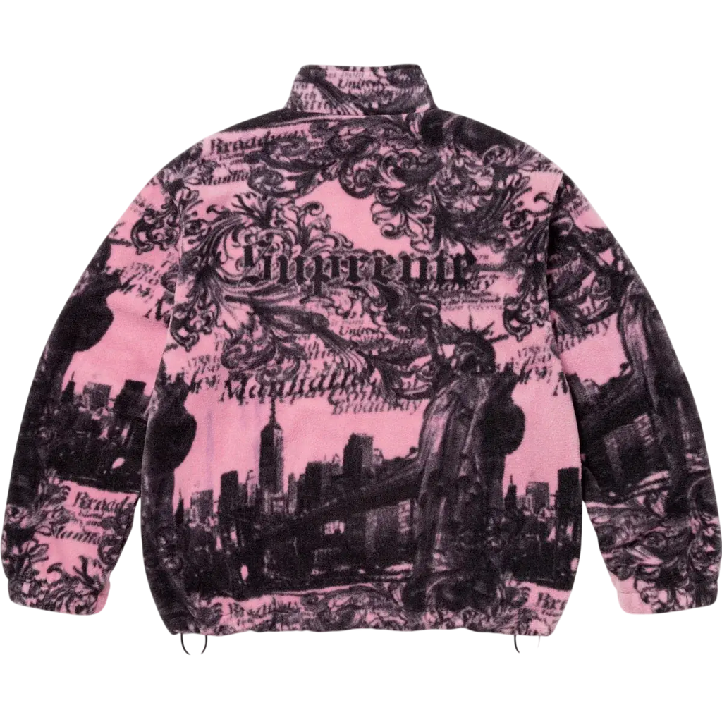 Supreme New York Fleece Jacket Pink - M