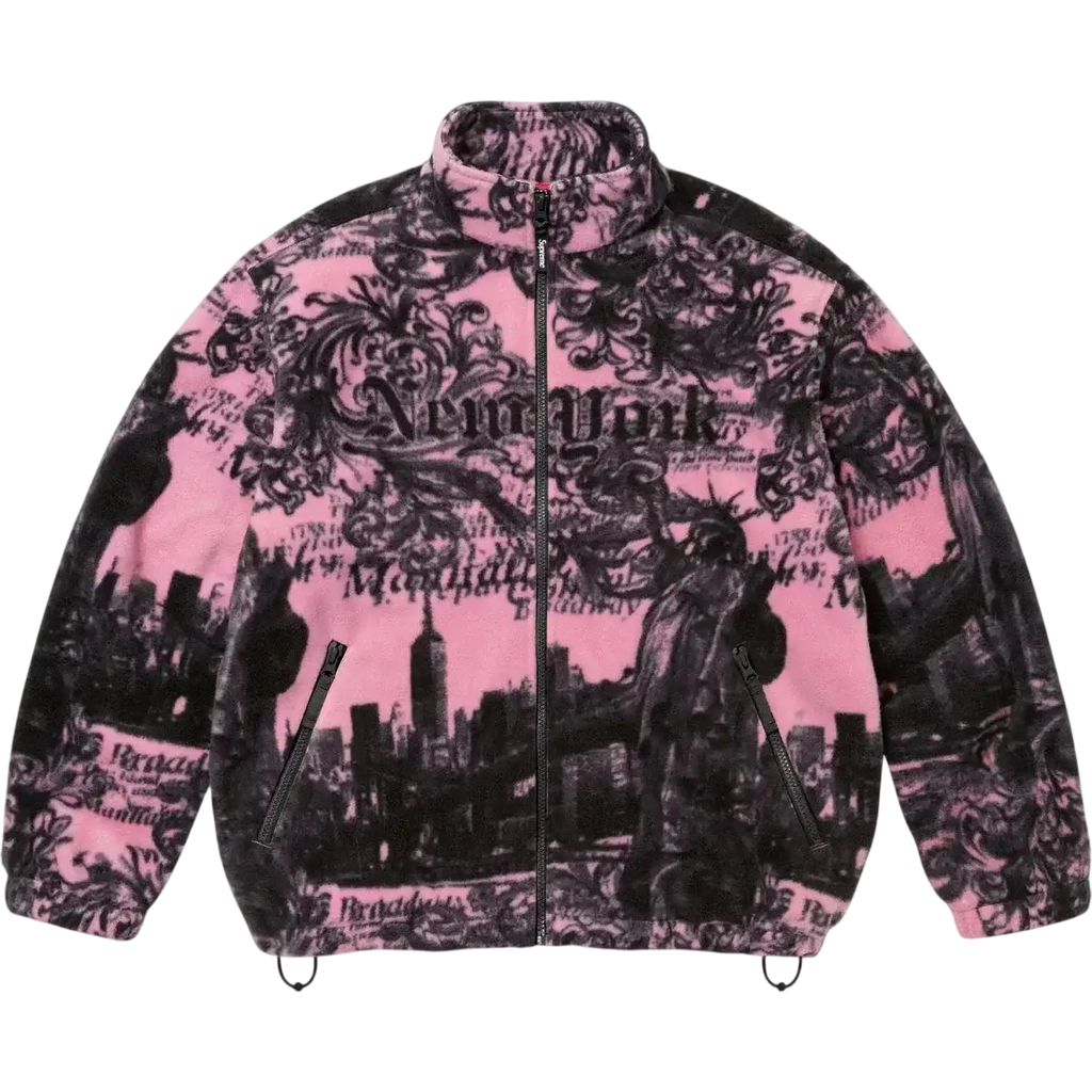 Supreme New York Fleece Jacket Pink - M