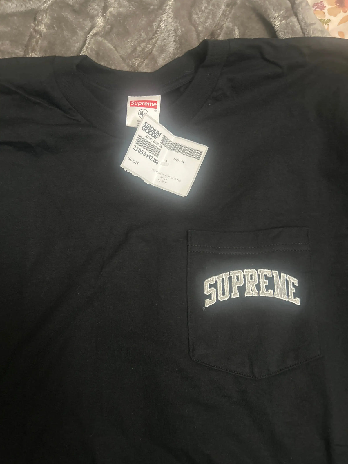 Supreme NFL x Raiders x '47 Pocket Tee Black Medium