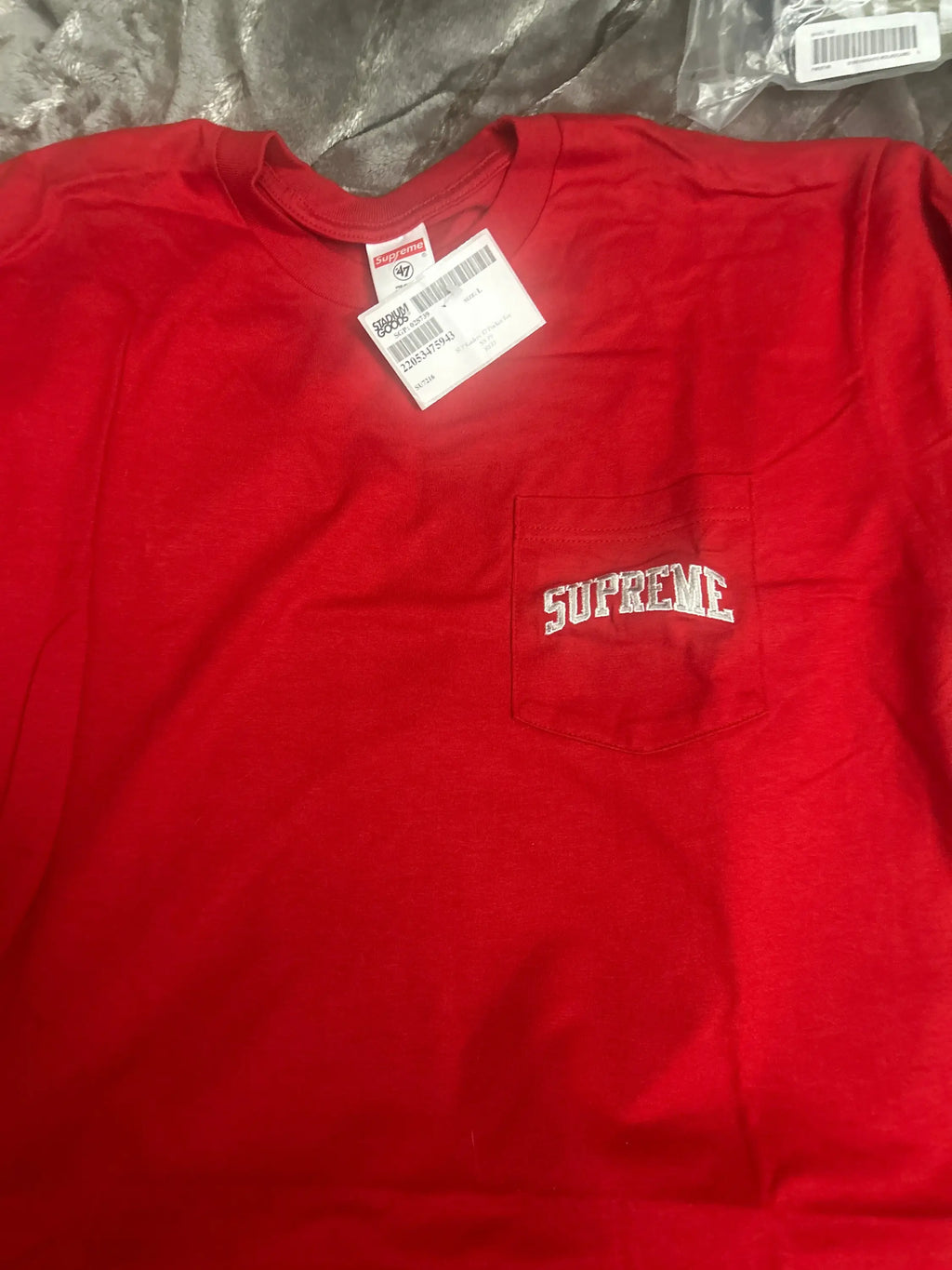 Supreme NFL x Raiders x '47 Pocket Tee Red Large