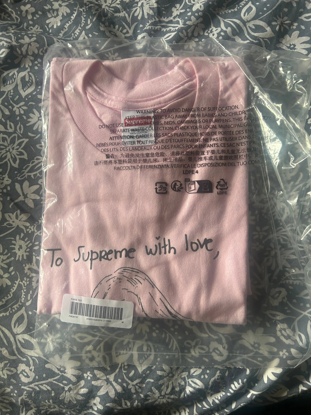 Supreme Paris Tee Pink Medium