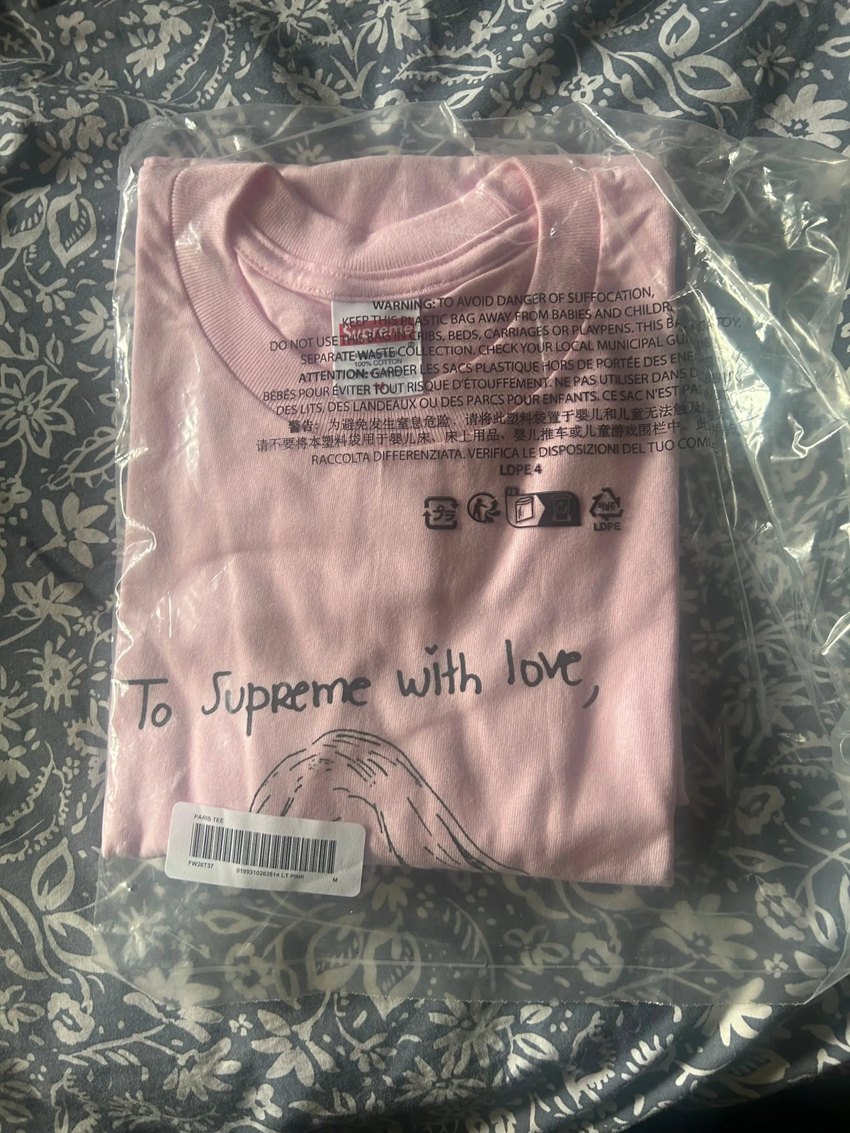 Supreme Paris Tee Pink Medium