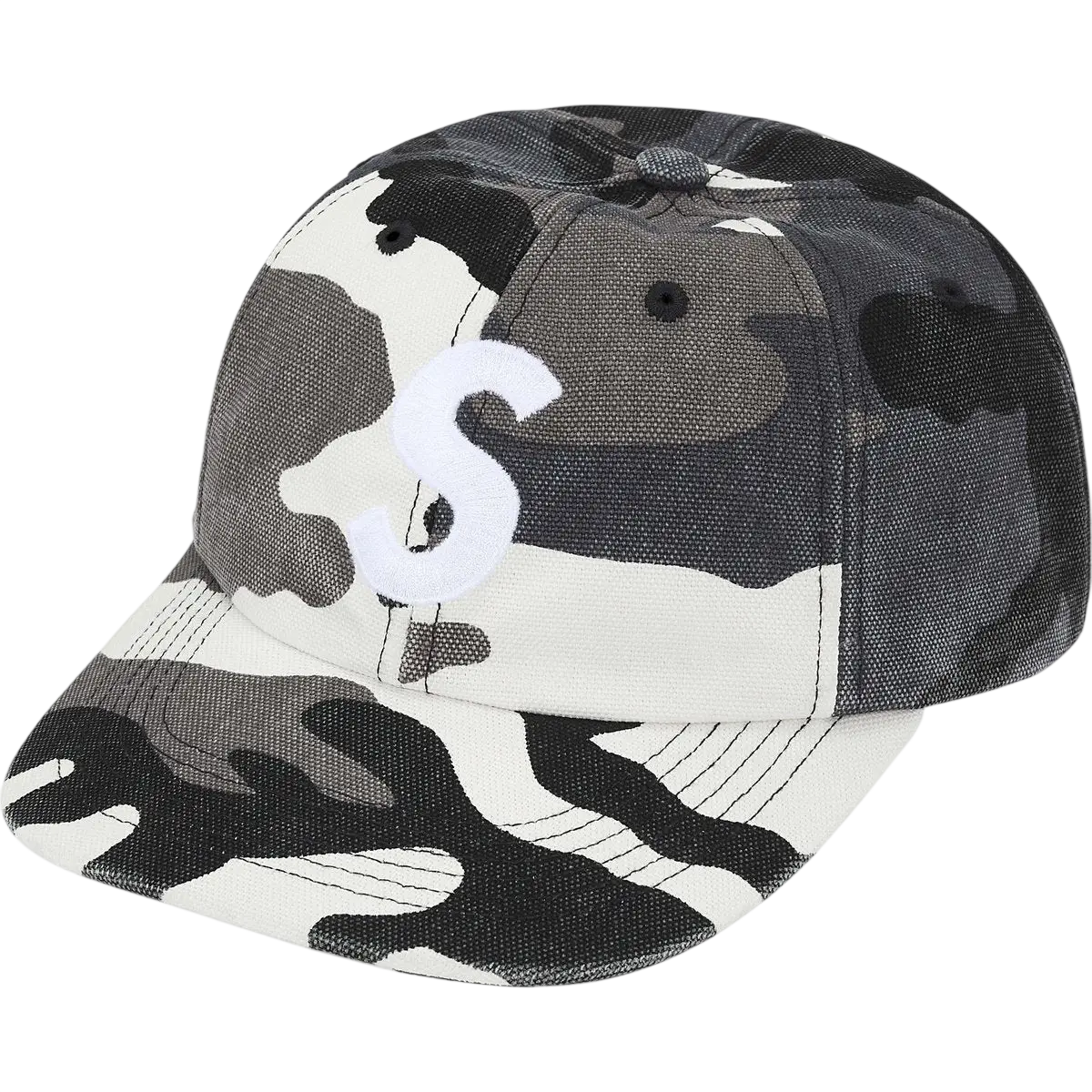 Supreme Pigment Coated Canvas S Logo 6 Panel Snow Camo - One size