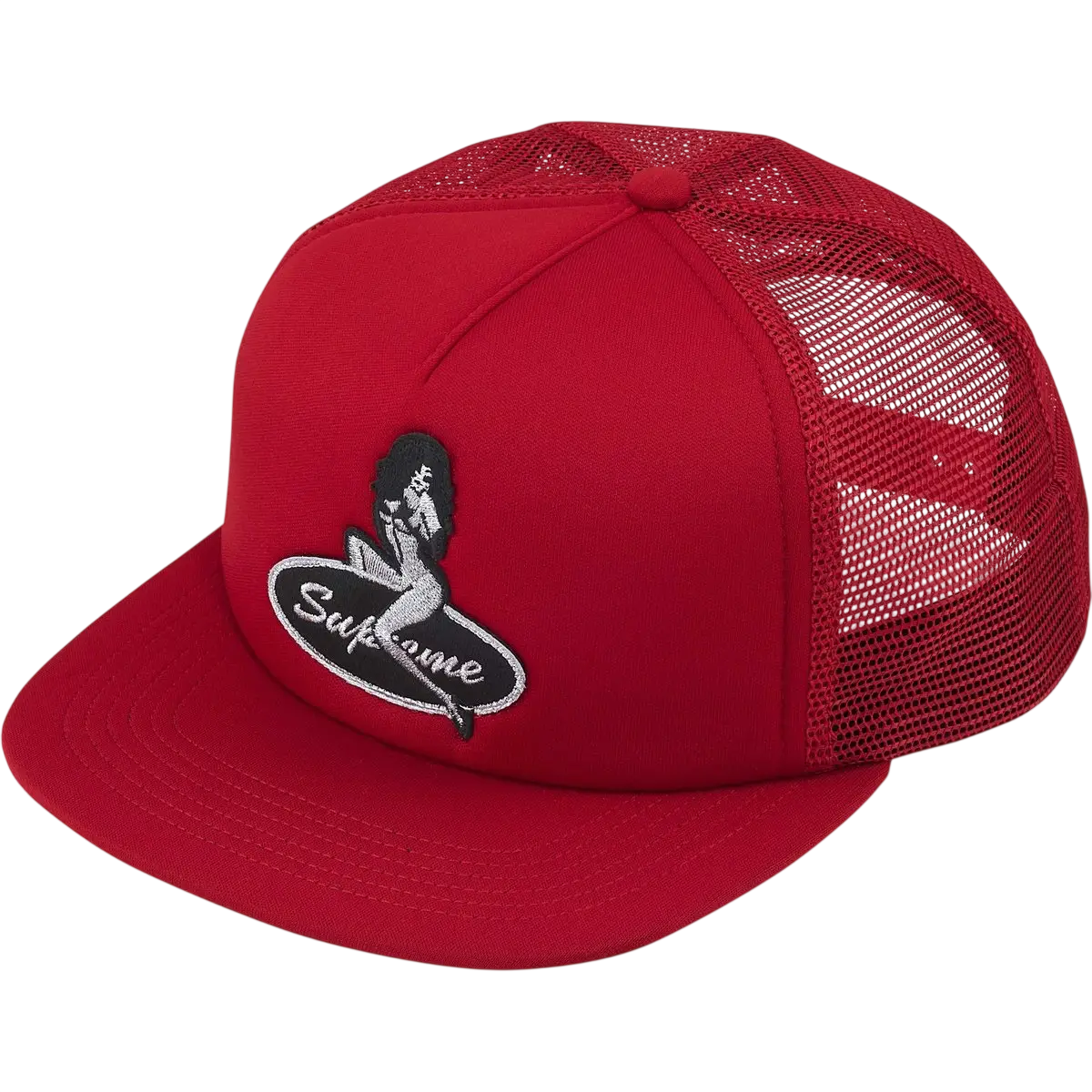 Supreme Pinup Girl Mech Back 5-Panel Snapback Red - One size