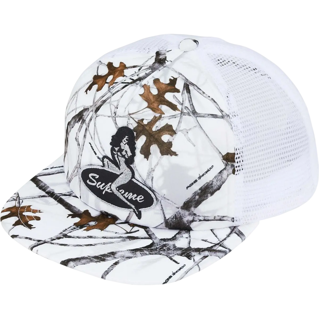 Supreme Pinup Girl Mech Back 5-Panel Snapback White Camo - One size