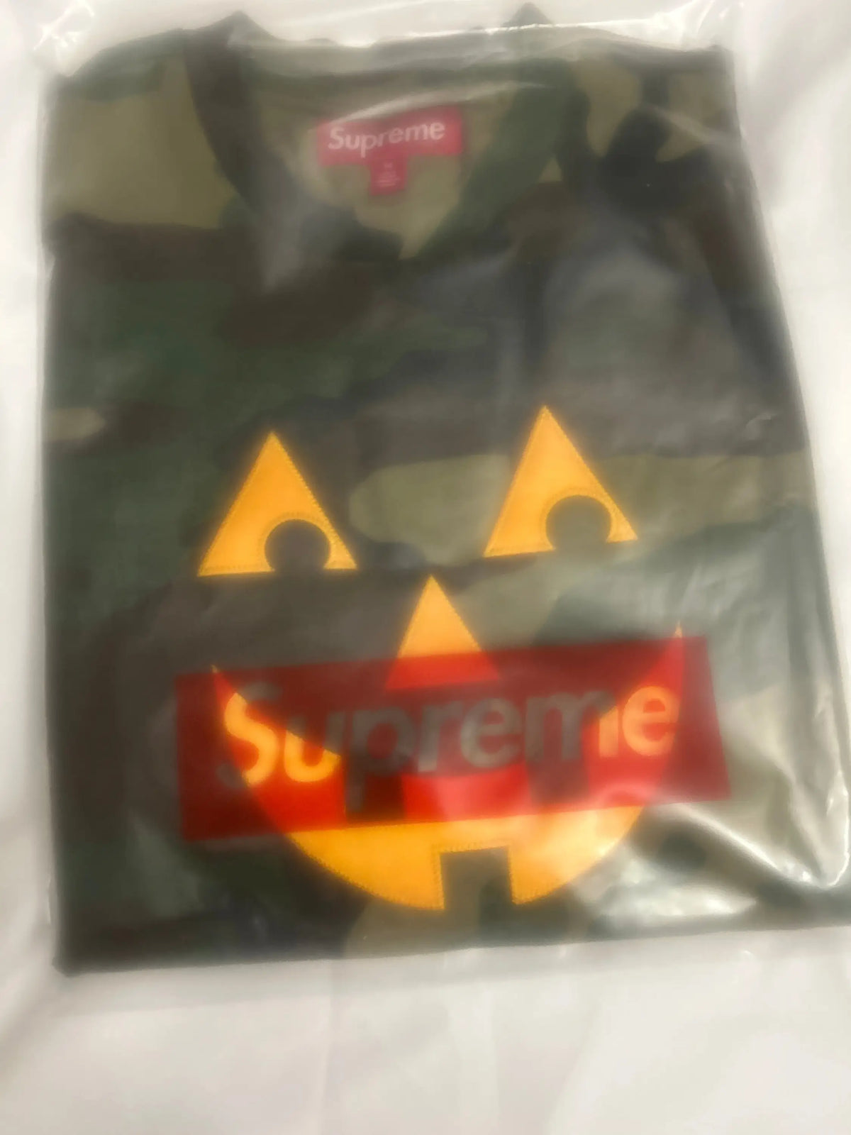 Supreme Pumpkin T-Shirt Woodland Camo Medium