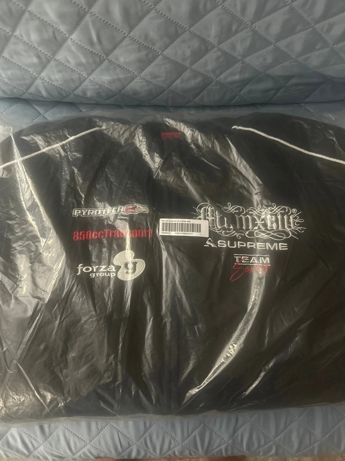 Supreme Racing LIned Zip-Up Hoodie Black Large