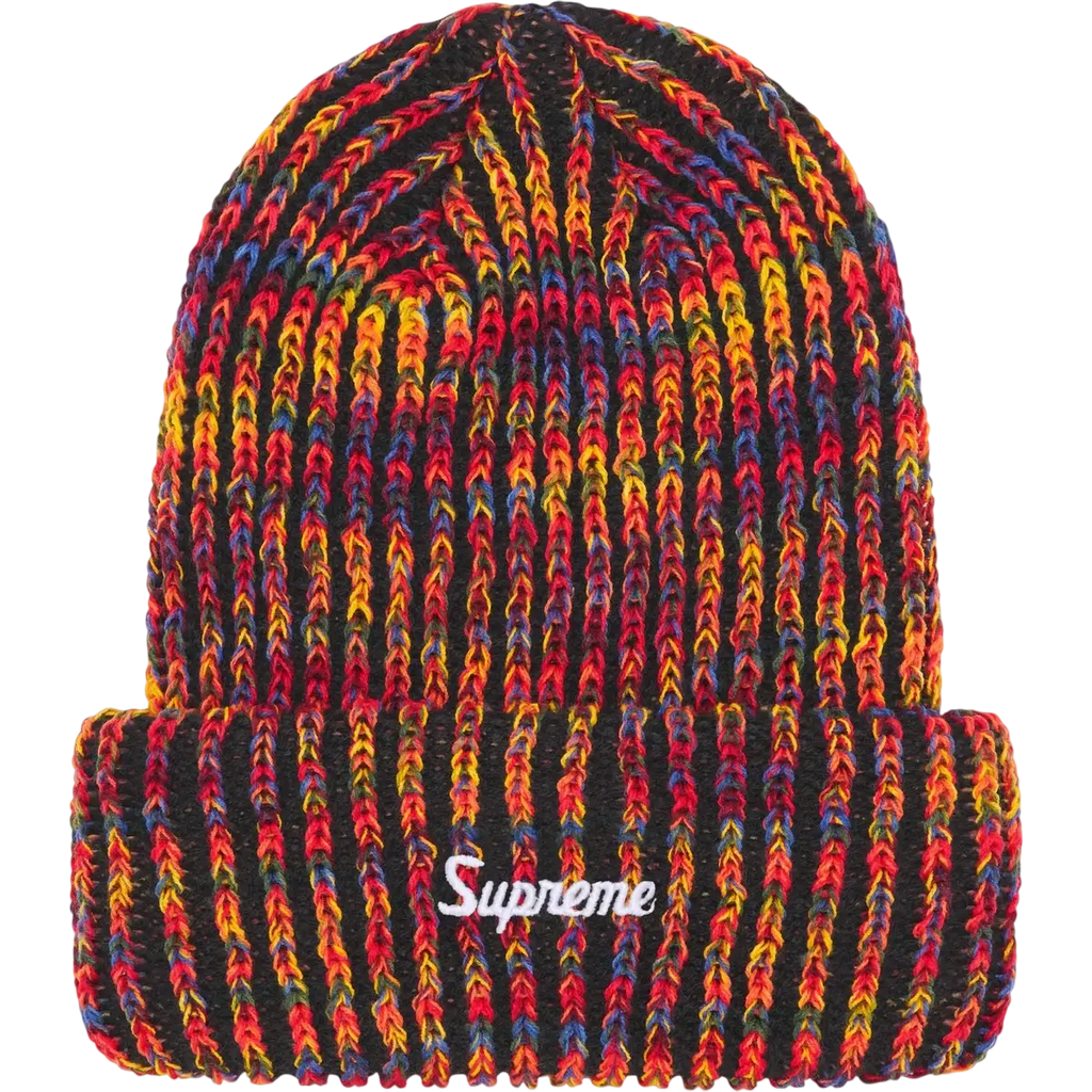 Supreme Rainbow Loose Gauge Beanie Black - One size