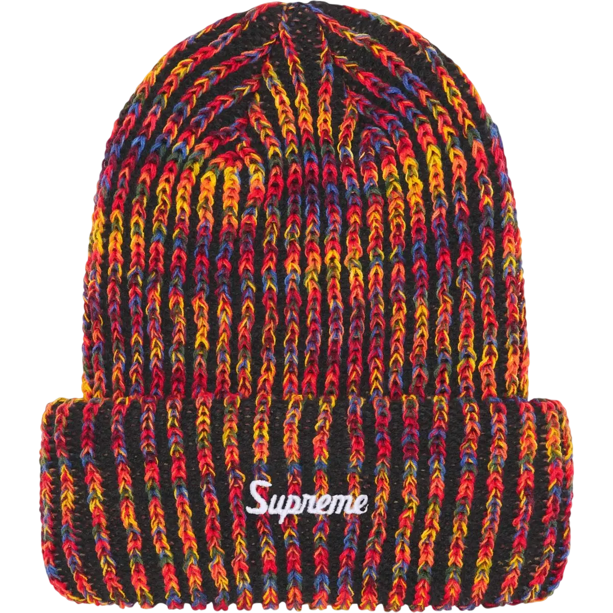 Supreme Rainbow Loose Gauge Beanie Black - One size