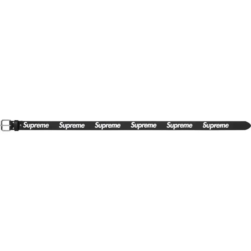 Supreme Repeat Leather Belt Medium Black - Accessory