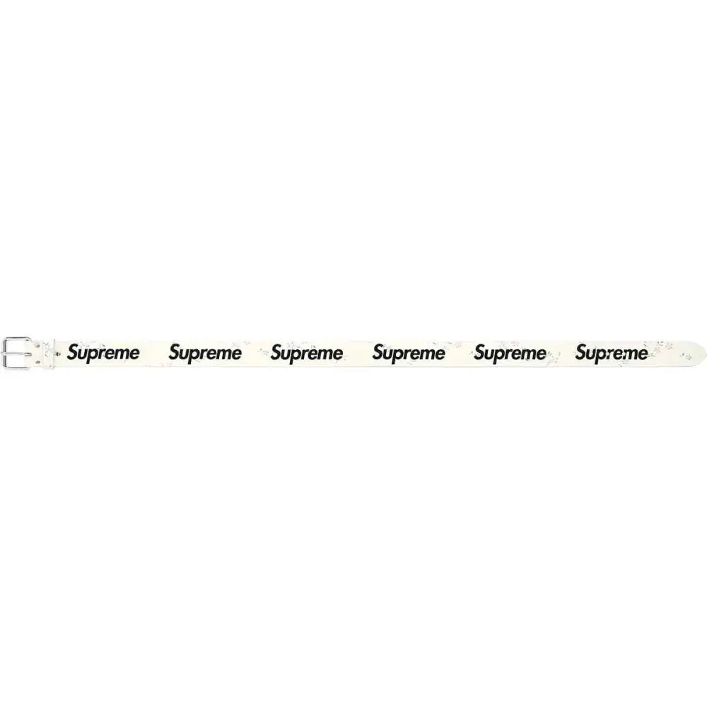 Supreme Repeat Leather Belt Medium White - Accessory