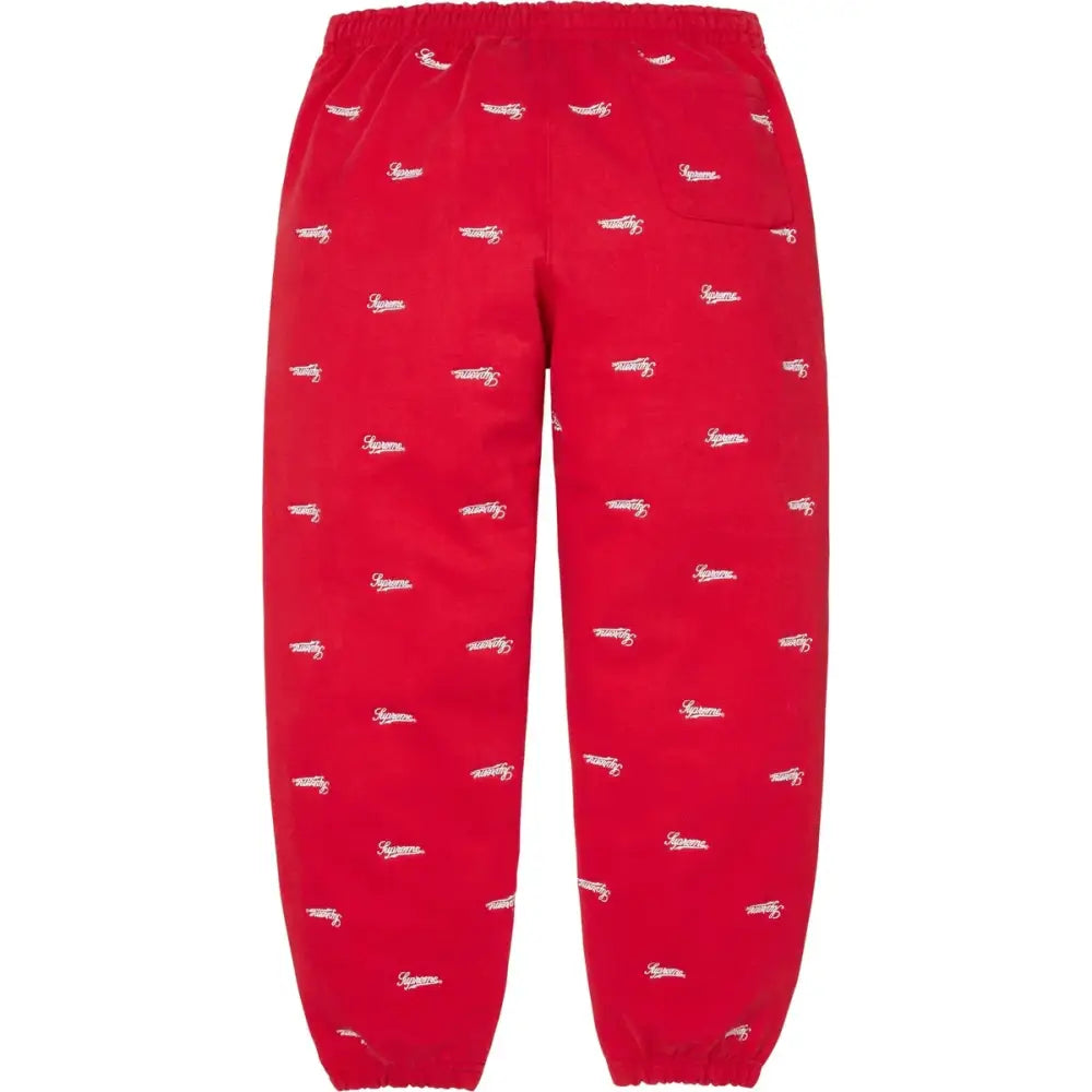 Supreme Repeat Script Zip-Up Hoodie and Sweatpants Red - M
