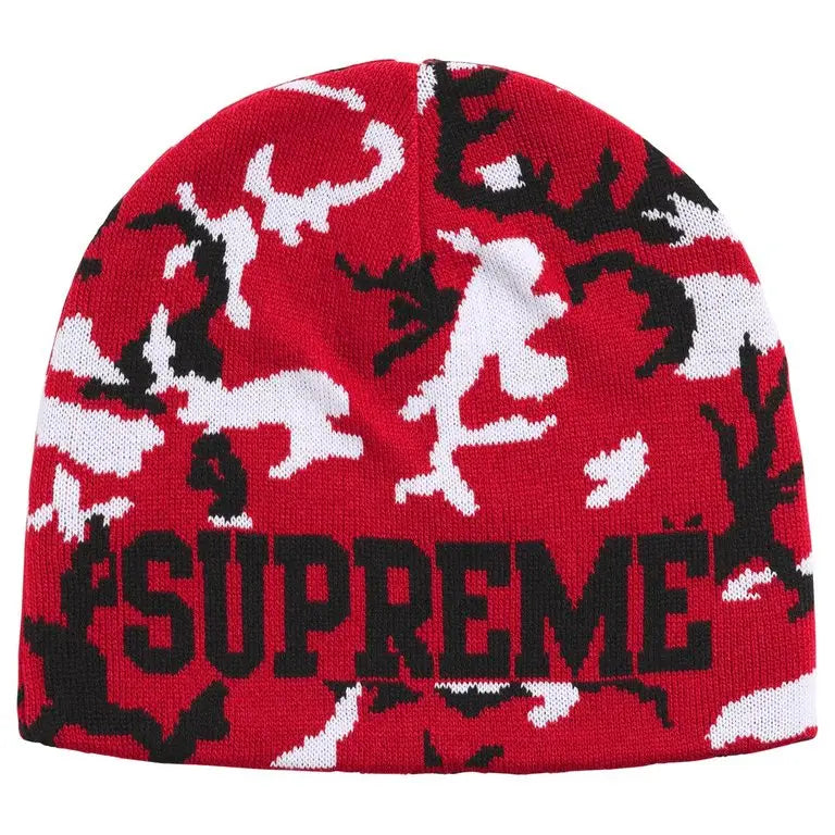 Supreme Reversible Camo Beanie Red