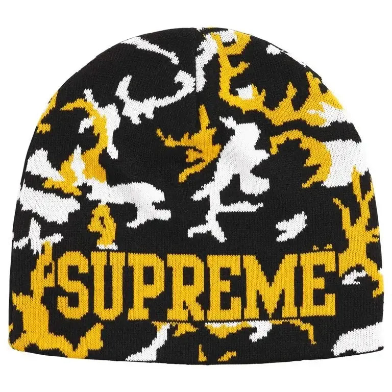 Supreme Reversible Camo Beanie Yellow