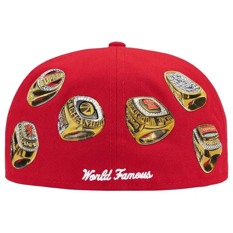 Supreme Rings Box Logo New Era Red 7 3/4"