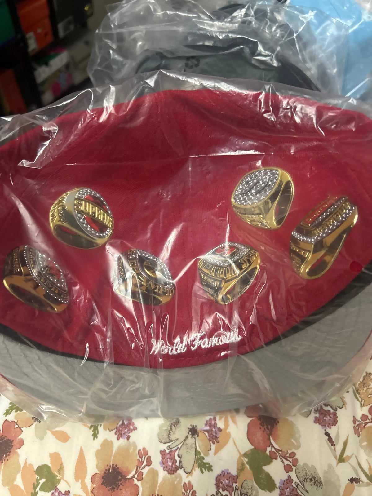 Supreme Rings Box Logo New Era Red 7 3/4"
