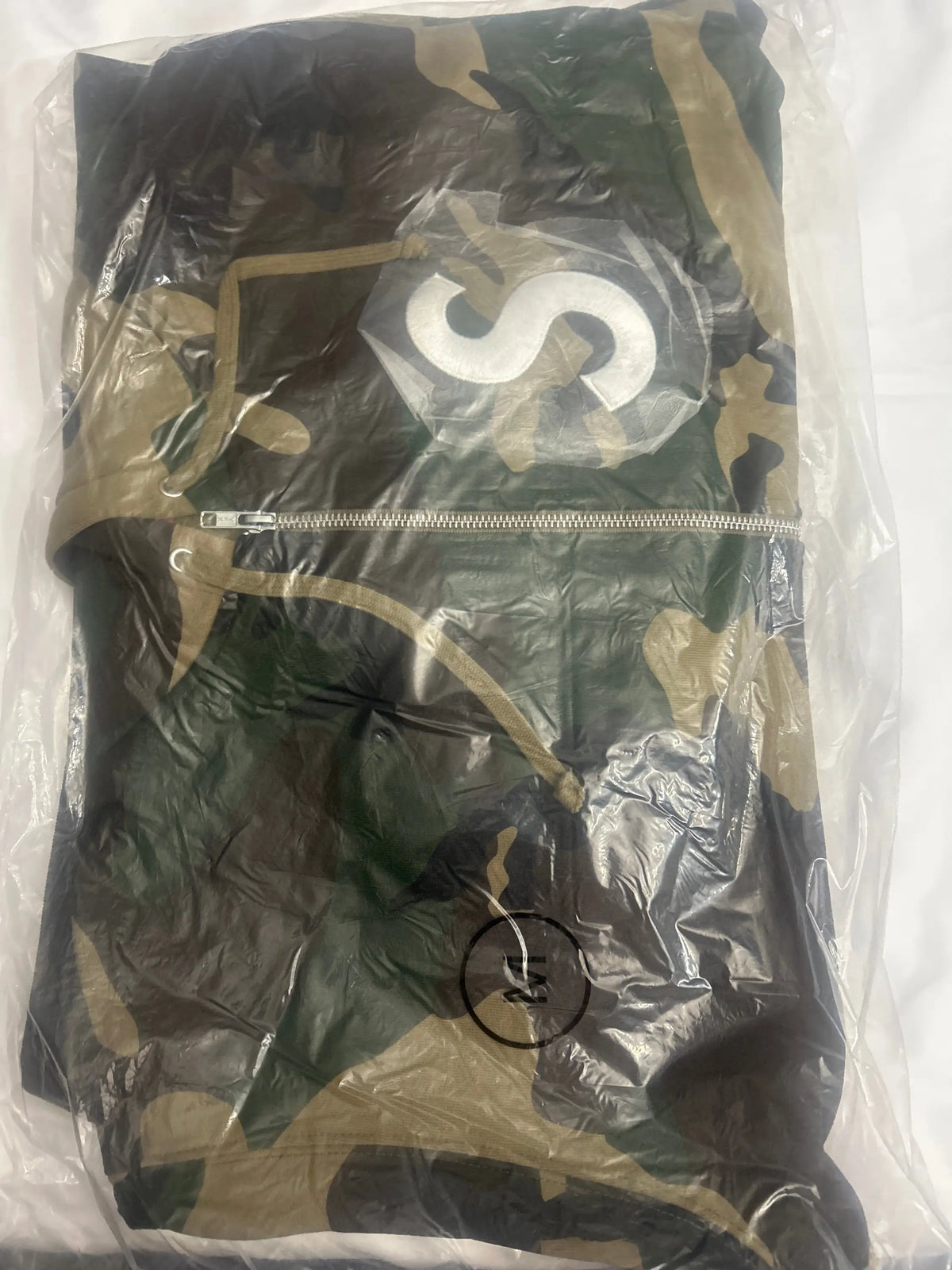 Supreme S Logo Zip Up Hoodie Woodland Camo Medium