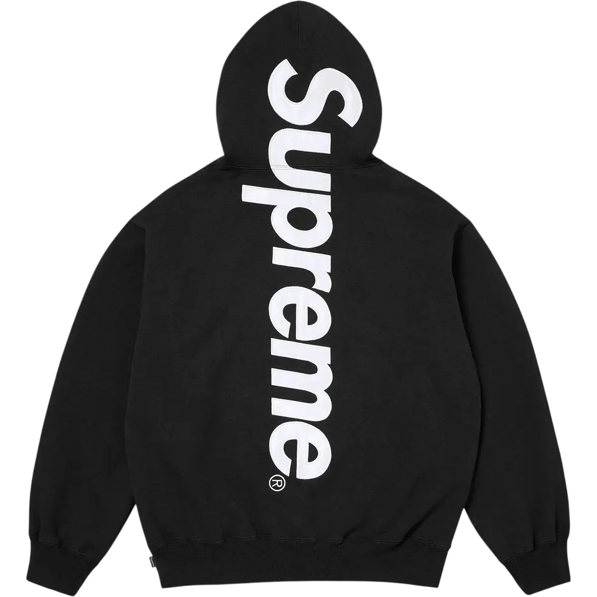 Supreme Satin Appliqué Hooded Sweatshirt (FW25) Black - M
