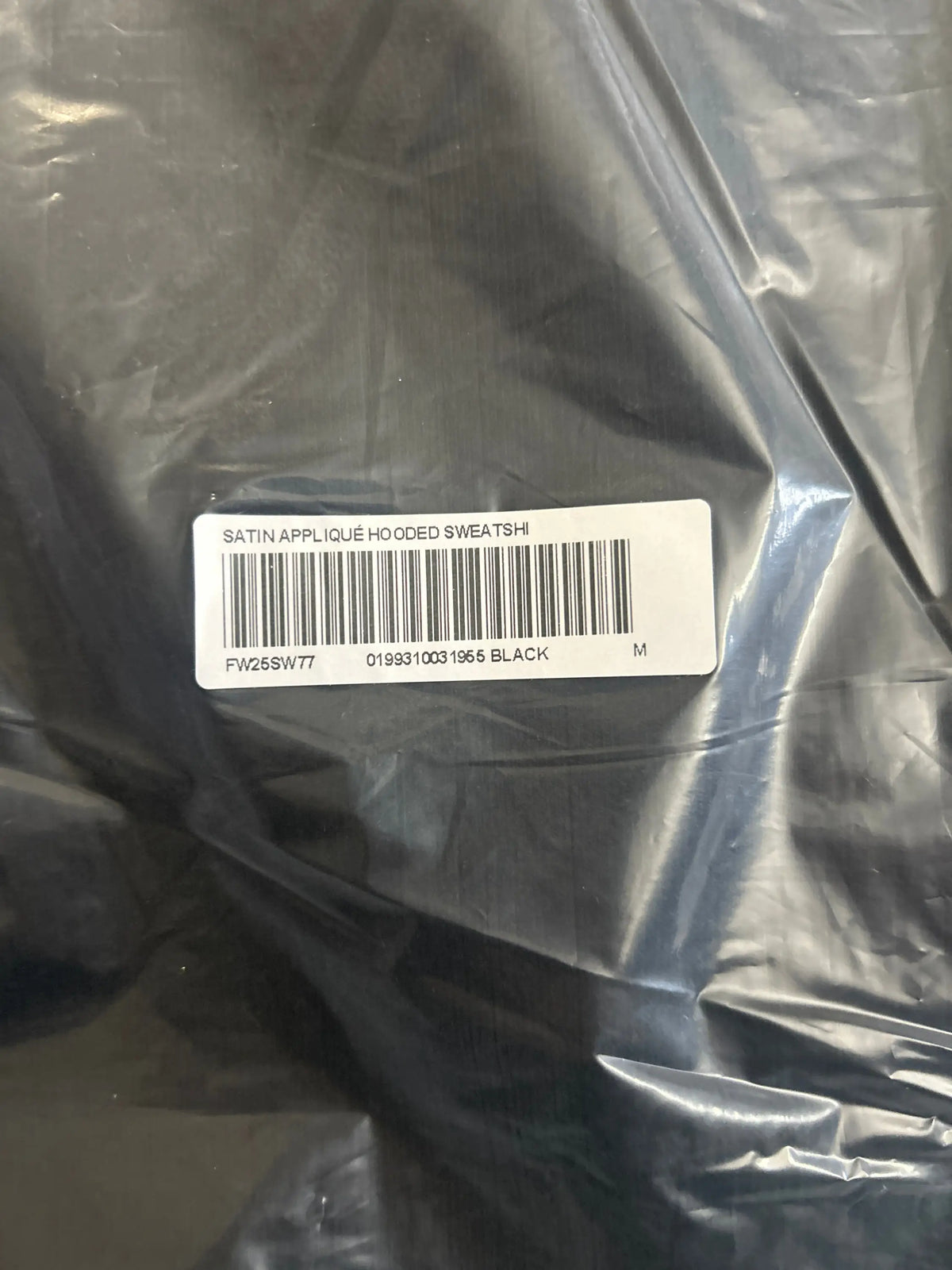 Supreme Satin Appliqué Hooded Sweatshirt (FW25) Black Medium