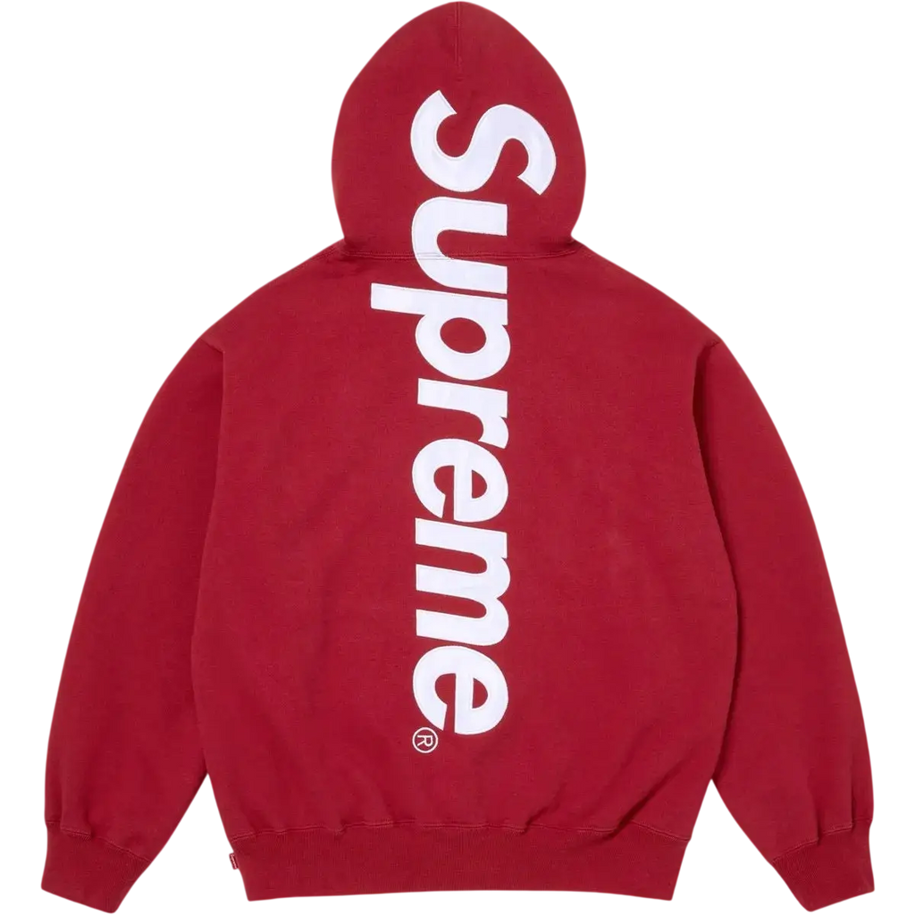 Supreme Satin Appliqué Hooded Sweatshirt (FW25) Red - M