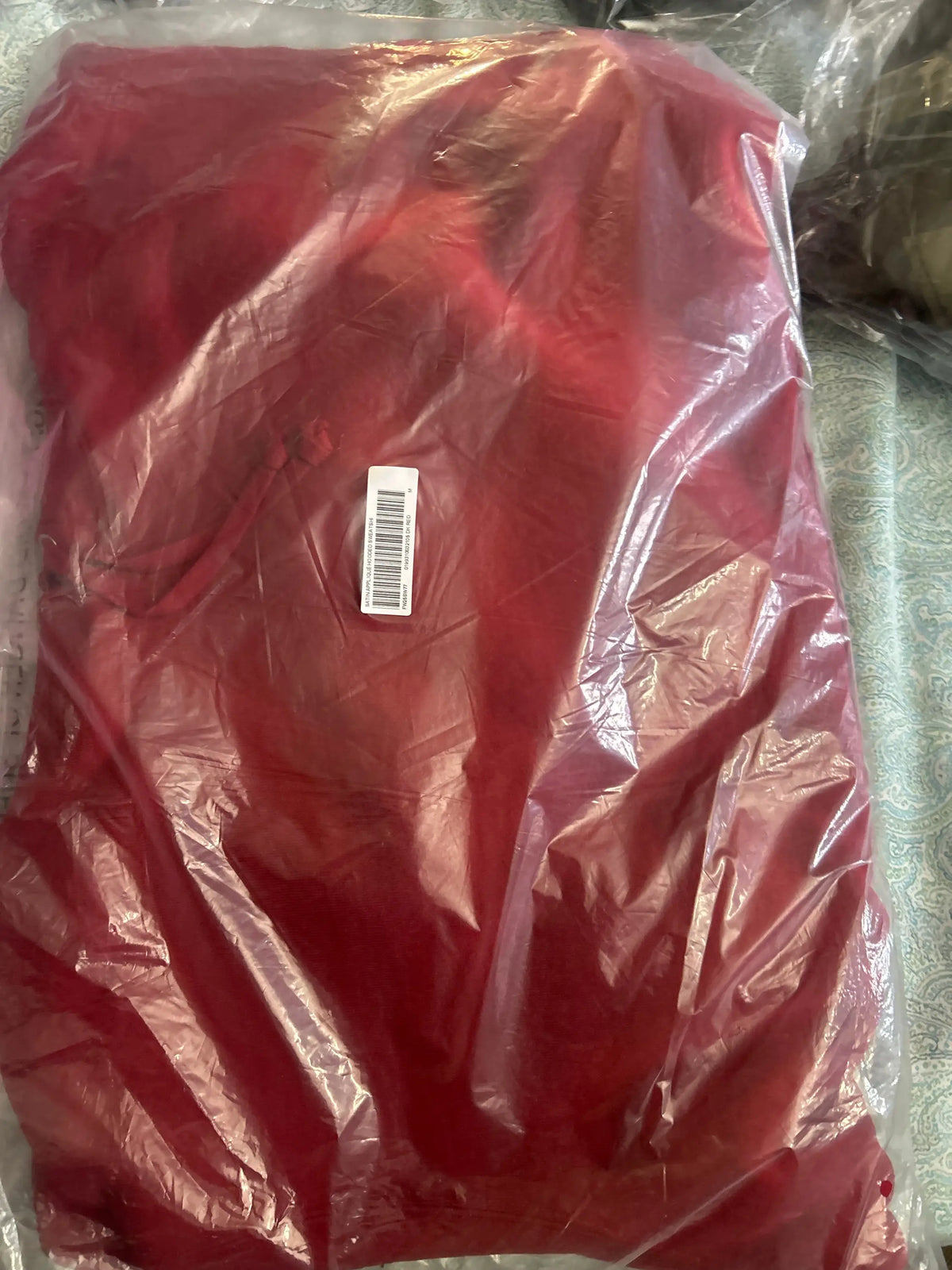 Supreme Satin Appliqué Hooded Sweatshirt (FW25) Red Medium