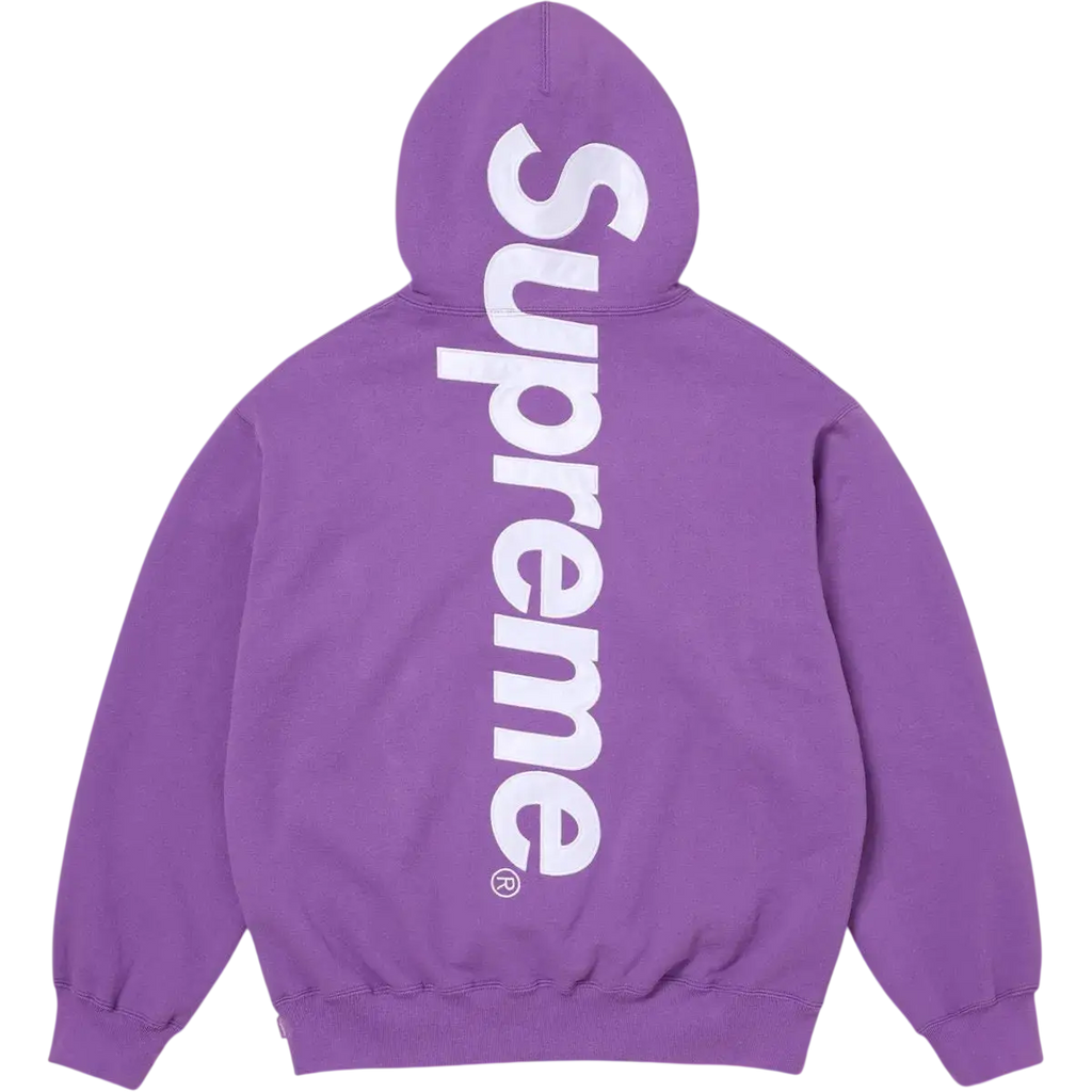 Supreme Satin Appliqué Hooded Sweatshirt (FW25) Violet - M