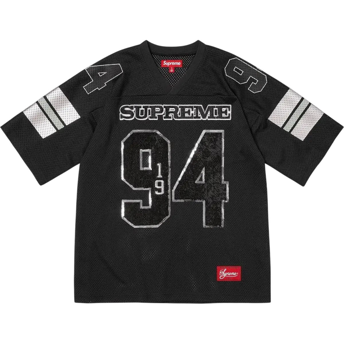 Supreme Sequin Football Jersey Black - M
