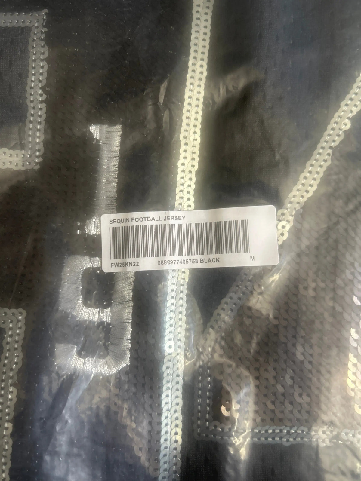 Supreme Sequin Football Jersey Black Medium