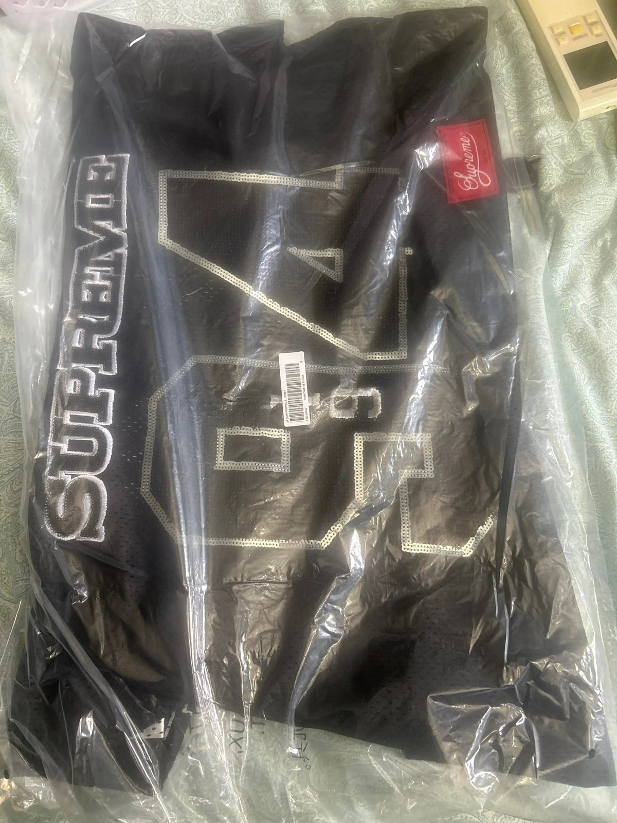 Supreme Sequin Football Jersey Black Medium