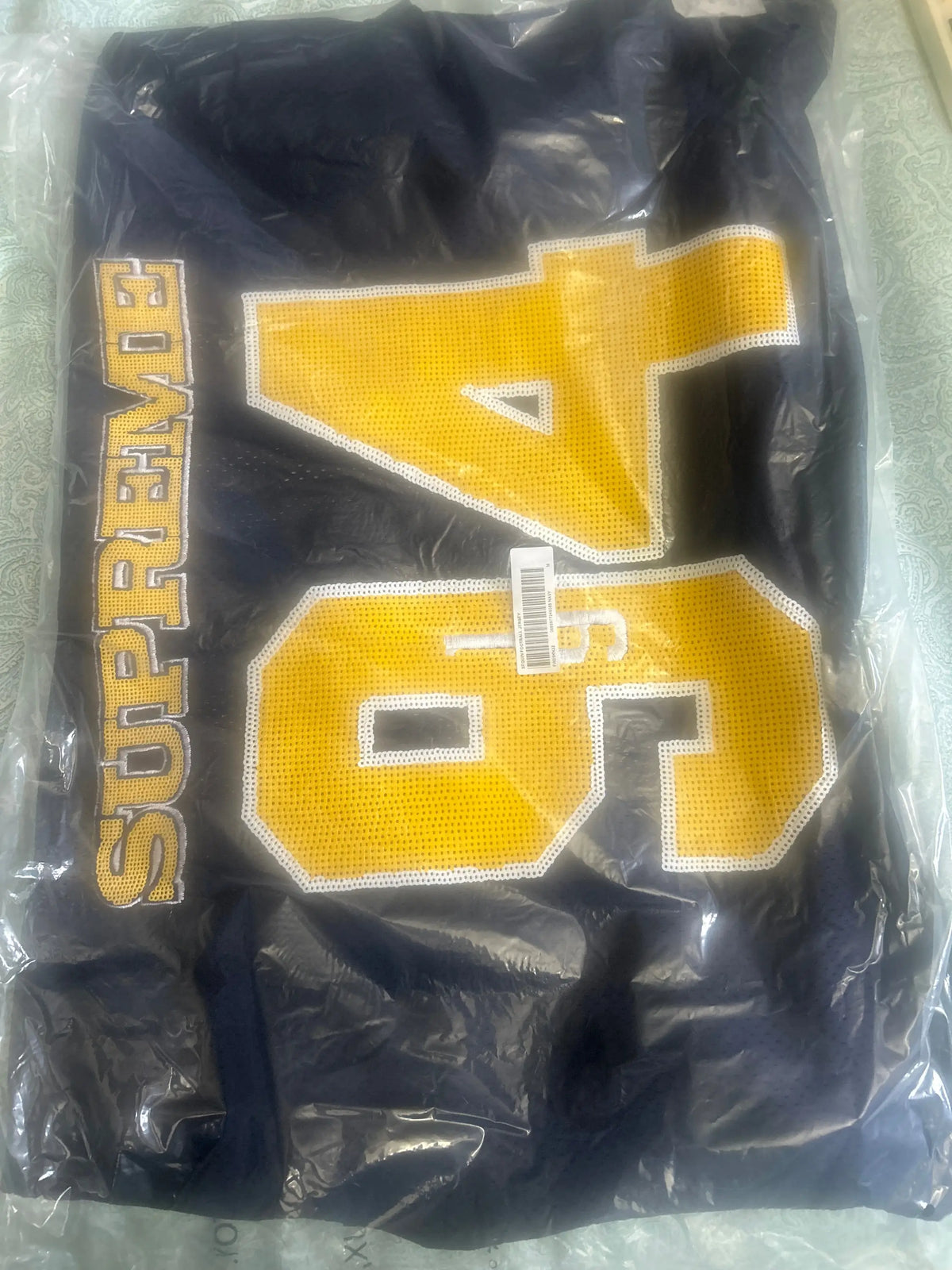 Supreme Sequin Football Jersey Navy Medium