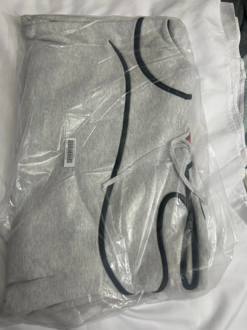 Supreme Shoulder Script Hooded Sweatshirt Heather Grey Large