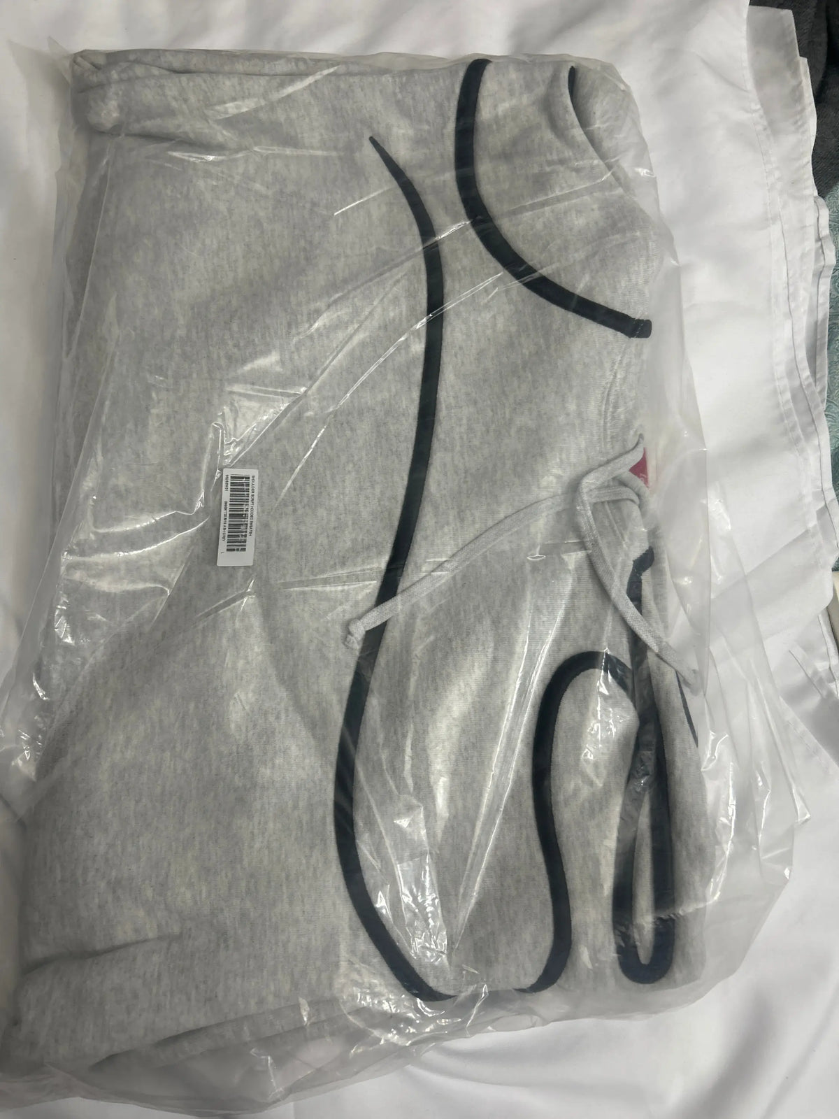 Supreme Shoulder Script Hooded Sweatshirt Heather Grey Large