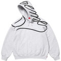 Supreme Shoulder Script Hooded Sweatshirt Heather Grey - M