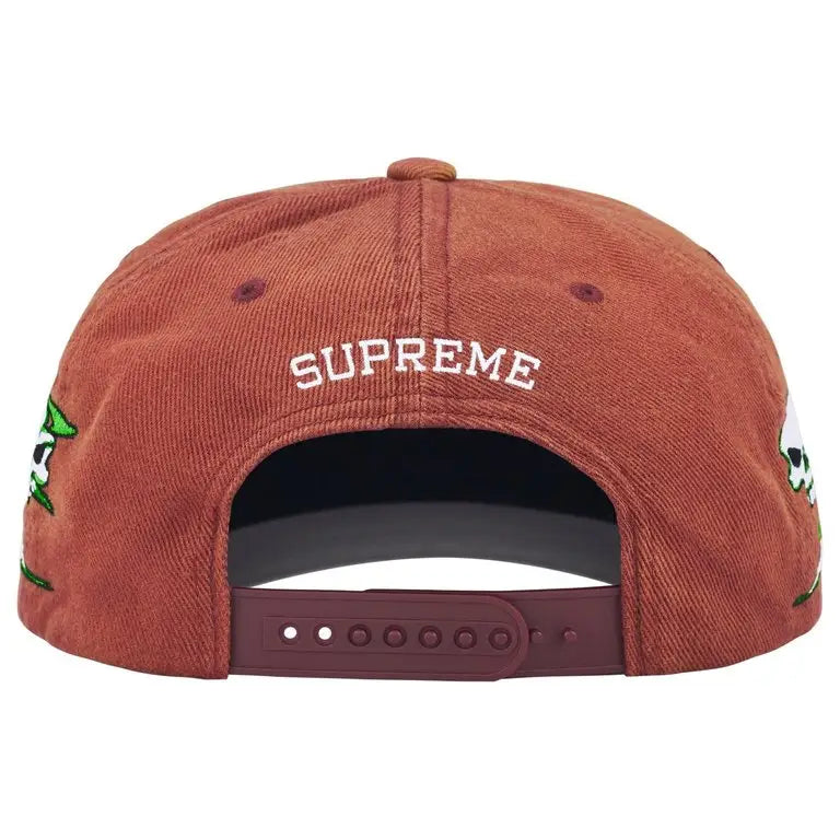 Supreme Skull Spellout 6 Panel Maroon