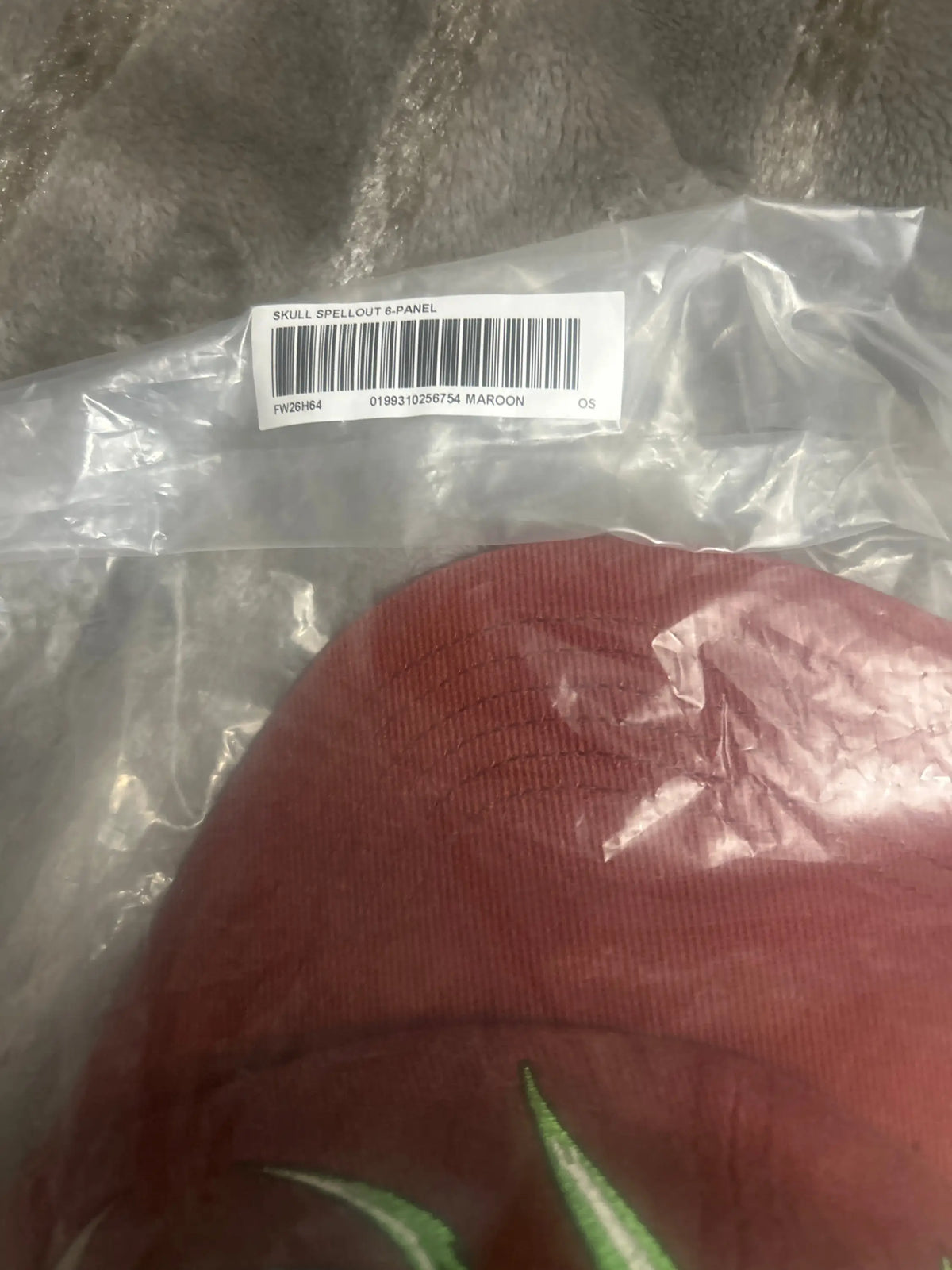 Supreme Skull Spellout 6 Panel Maroon
