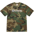 Supreme skull t-shirt in woodland camo pattern with white logo across the chest in cotton material